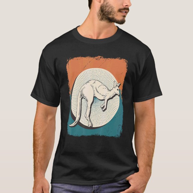 Retro Kangaroo  Zoo Animal  Australia Kangaroo T-Shirt (Front)
