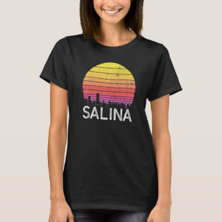 Retro Kansas Salina Skyline Vintage Urban Building T-Shirt