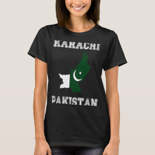 Retro Karachi Pakistan Distressed Pakistan Flag T-Shirt