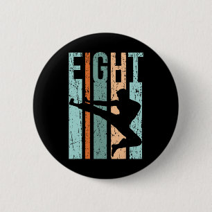 Retro Karate 8th Birthday 8 Judo Men Kung Fu Kids  2 Inch Round Button