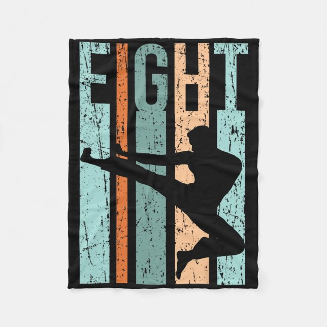 Retro Karate 8th Birthday 8 Judo Men Kung Fu Kids  Fleece Blanket (Front)