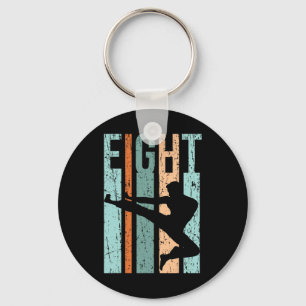 Retro Karate 8th Birthday 8 Judo Men Kung Fu Kids Keychain
