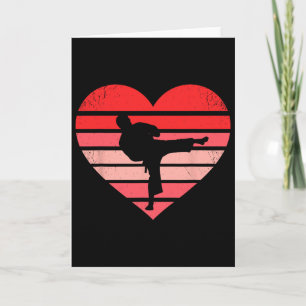 Retro Karate Judo Heart Valentine Martial Art Boys Card