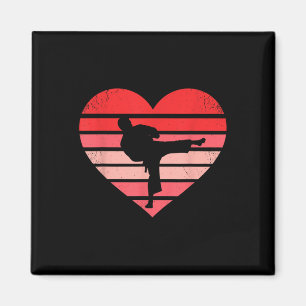 Retro Karate Judo Heart Valentine Martial Art Boys Magnet