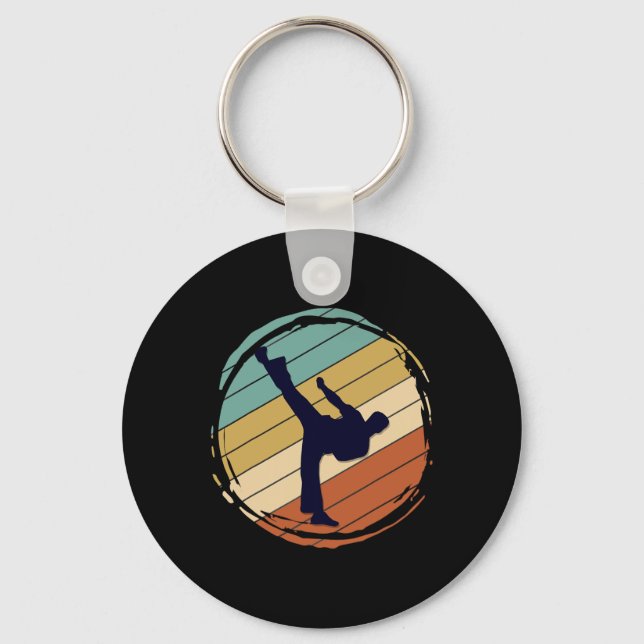 Retro Karate  Keychain (Front)