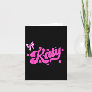 Retro Katy Checkered Coquette Bow Butterfly  Card