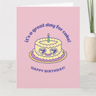 Retro Kawaii Bright Pastel Happy Birthday Card