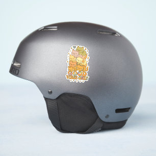 Retro Kawaii Cat Stack Holographic Sticker