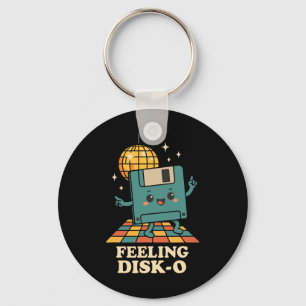 Retro Kawaii Floppy Disk Retro Tech Joke 80s 90s D Keychain