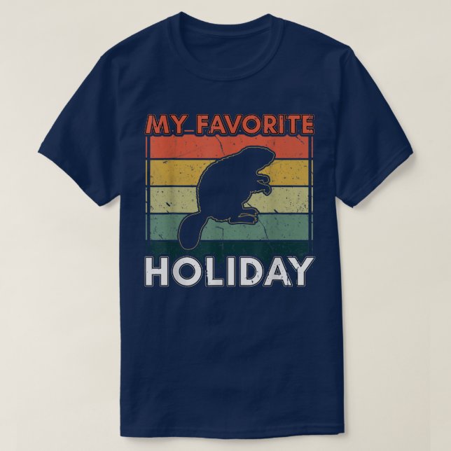 Retro Kawaii Groundhog Favourite Holiday Happy Gro T-Shirt (Design Front)