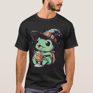 Retro Kawaii Witchy Frog Drink Orange Juice T-Shirt