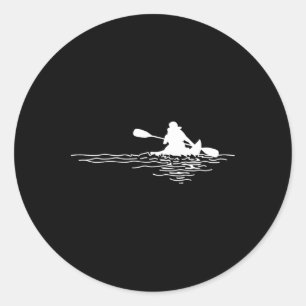 Retro Kayak Boat Lover Canoeing Kayaking Paddling  Classic Round Sticker
