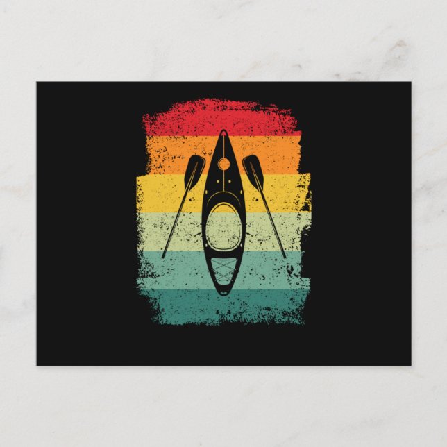 Retro kayak canoe lover funny kayaking postcard (Front)