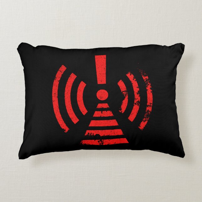 Retro Keep Back Energy Warning Symbol Accent Pillow (Front)