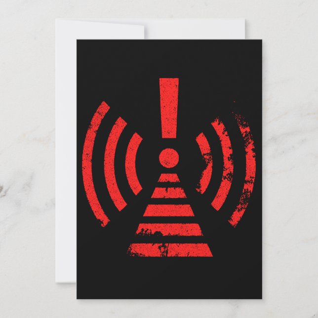 Retro Keep Back Energy Warning Symbol Holiday Card (Front)