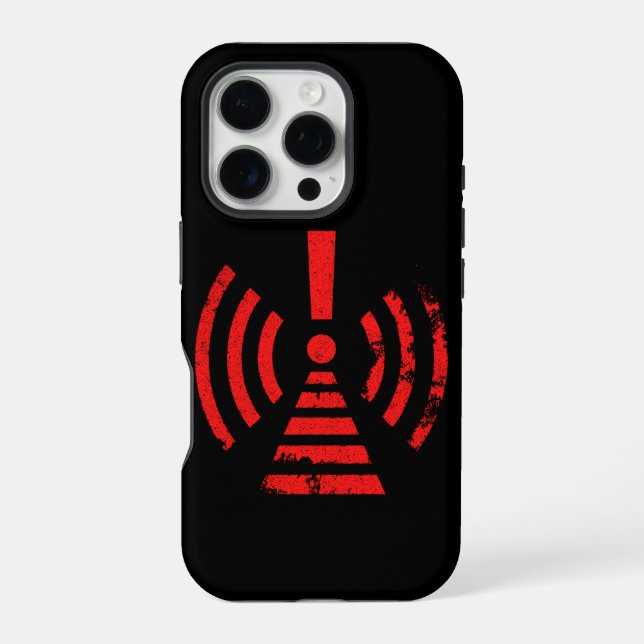 Retro Keep Back Energy Warning Symbol iPhone Case (Back)