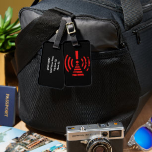 Retro Keep Back Energy Warning Symbol Luggage Tag