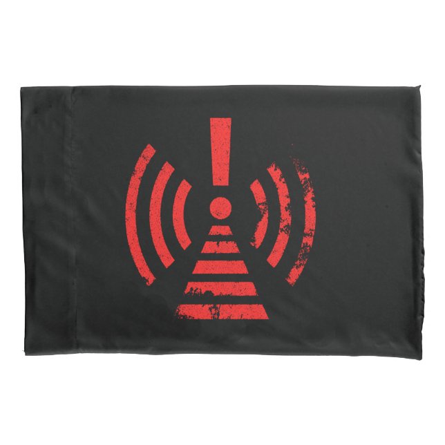 Retro Keep Back Energy Warning Symbol Pillowcase (Front)