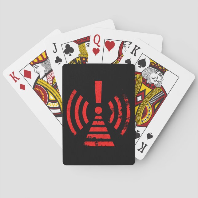 Retro Keep Back Energy Warning Symbol Playing Cards (Back)