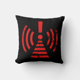 Retro Keep Back Energy Warning Symbol Throw Pillow