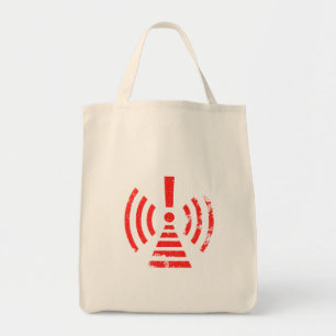 Retro Keep Back Energy Warning Symbol Tote Bag
