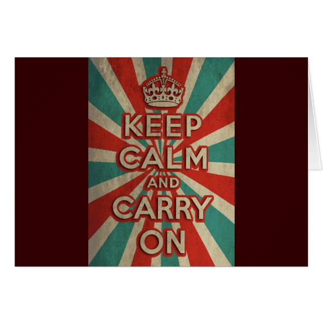 Retro Keep Calm And Carry On (Front Horizontal)