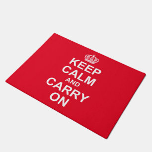 Retro "Keep Calm And Carry On" Message, Doormat