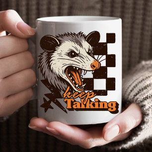 Retro Keep Talking Feral Possum: Angry Wild Animal Coffee Mug