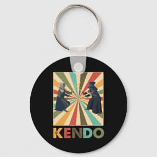 Retro Kendo Fighters Vintage Samurai Bogu Shinai G Keychain