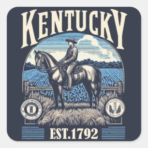 Retro Kentucky Square Sticker