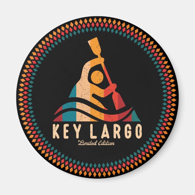 Retro Key Largo Kayaking Magnet (Front)