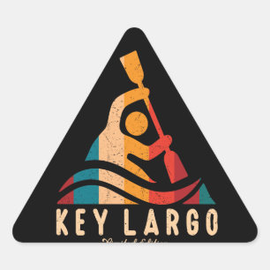 Retro Key Largo Kayaking Triangle Sticker