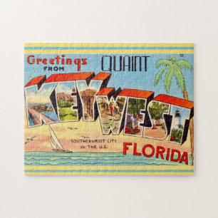 Retro Key West Greeting Jigsaw Puzzle