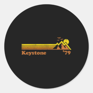 Retro Keystone Ski Resort Colorado Snowboard Skiin Classic Round Sticker