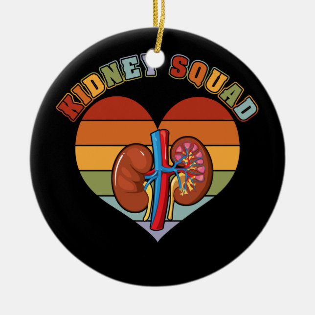 Retro Kidney Squad Team Nephrology Nurse Dialysis Ceramic Ornament (Front)