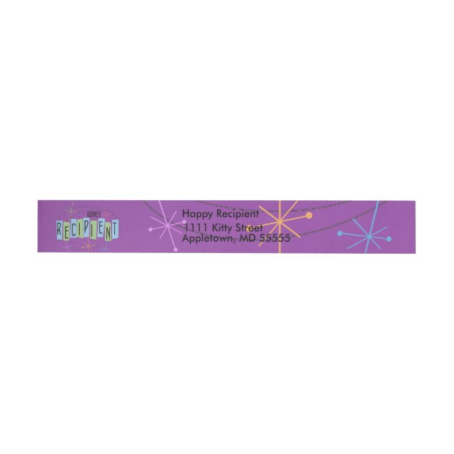 Retro Kidney Transplant Recipient, stars Wraparound Address Label (Individual)