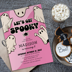 Retro Kids Girl Halloween Party Invitation