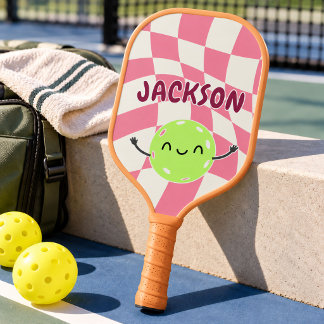 Retro Kids Pickleball Custom Name & Nickname Paddle