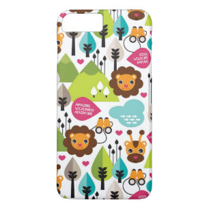 retro kids safari lion wildlife Case-Mate iPhone case