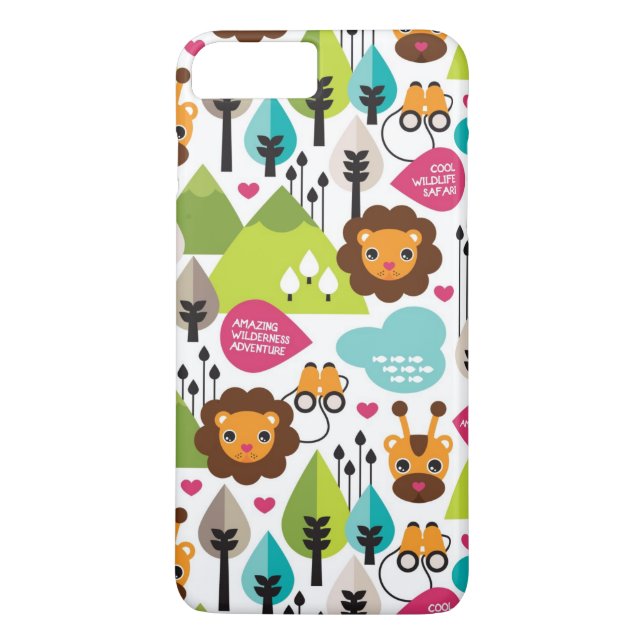 retro kids safari lion wildlife Case-Mate iPhone case (Back)