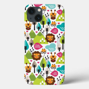 retro kids safari lion wildlife iPhone 13 case