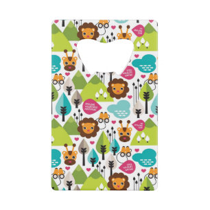 retro kids safari lion wildlife credit card bottle opener