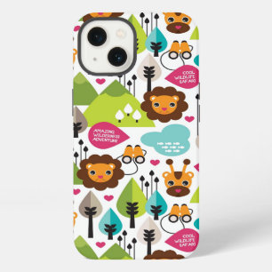 retro kids safari lion wildlife iPhone 13 case