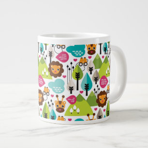 retro kids safari lion wildlife large coffee mug