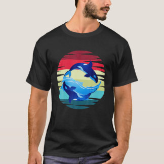Retro Killer Whale Ocean Animal Aquarist Gift Divi T-Shirt