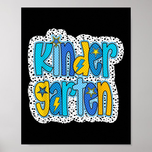 Retro Kindergarten Back To School Boys Kids First  Poster (Front)