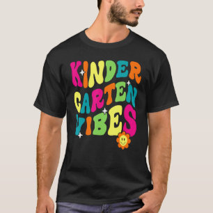 Retro Kindergarten Vibes Back To School Teacher Ki T-Shirt