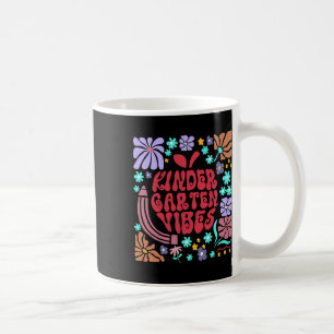 Retro Kindergarten Vibes Teacher Floral Apple Back Coffee Mug