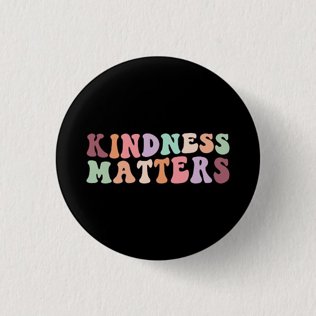Retro Kindness Matters 1 Inch Round Button (Front)