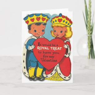 Retro King And Queen Royal Valentine's Day Card
